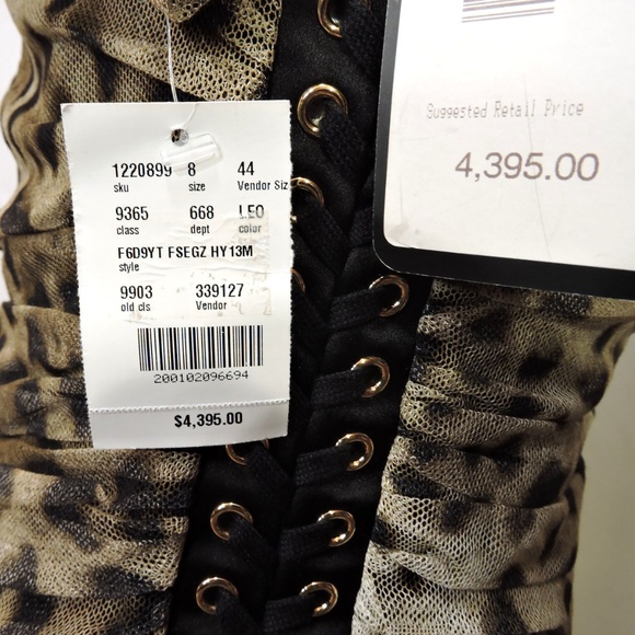 DOLCE & GABBANA 🇮🇹 WOMEN'S BROWN COTTON AND SILK FASHION EVENING DRESS 44 SIZE - Picture 11 of 12